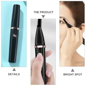 1 PC Electric Eyebrow Trimmer USB Charging Trimmer Mustache Trimmer Safe Eyebrow Trimmer Creative Hair 14.5X1.7cm Black - product information 7