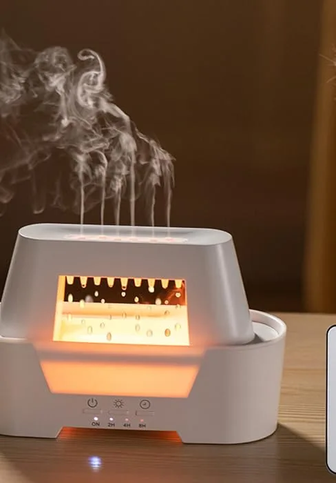 SereneMist Aroma Diffusers with Remote Control 300ml Premium Rain Cloud Humidifier Essential Oil Diffuser Christmas Lucky Tree Design 7-Color LED Lamps White (RainHome Diffusers) - Remote Control Diffuser