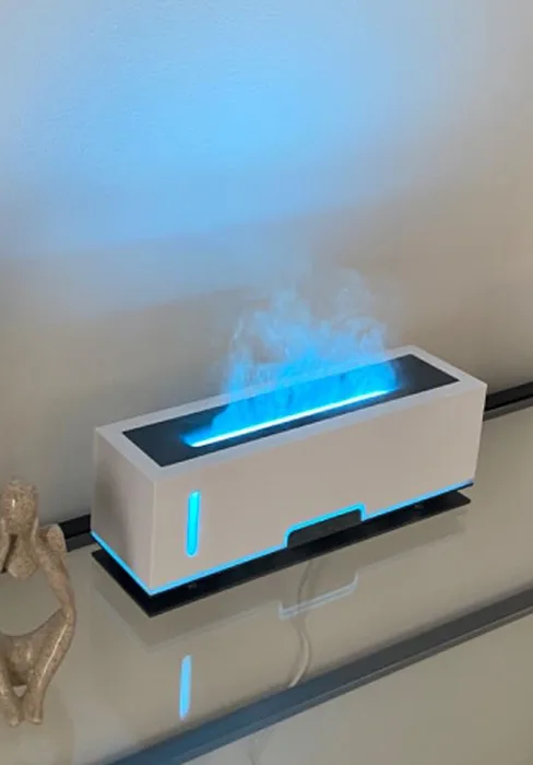 Diffuserlove Flame Diffuser Humidifier Essential Oil Diffusers 200ml Desk Aroma Diffusers for Home Office Cool Fire Air Diffuser White Crack - diffuser