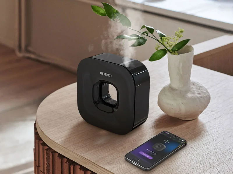 MEIDI Waterless Essential Oil Diffuser - Bluetooth Cordless Aromatherapy Diffuser with App Control Smart Timer Setting Hang-up Design and Wide Coverage for Home Office Hotel and SPA - Black - essential oil diffusers