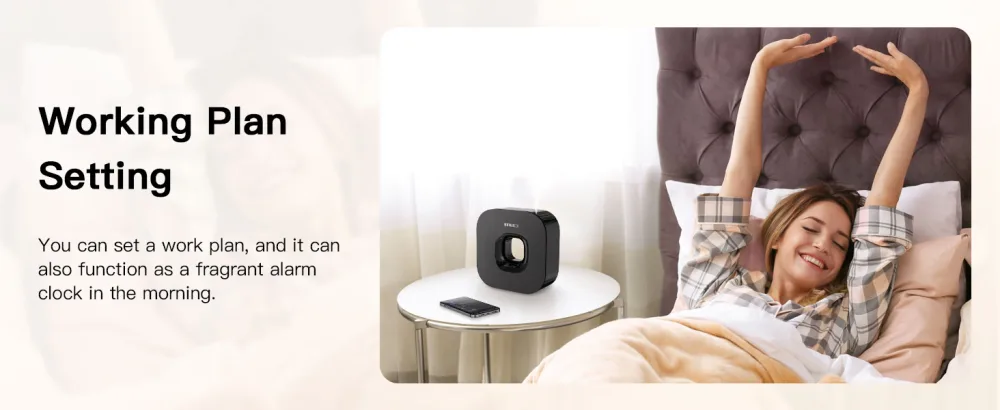 MEIDI Waterless Essential Oil Diffuser - Bluetooth Cordless Aromatherapy Diffuser with App Control Smart Timer Setting Hang-up Design and Wide Coverage for Home Office Hotel and SPA - Black - Waterless Diffuser