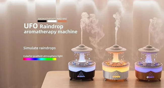 Rain Cloud Humidifier Oil Diffuser Water drip Aromatherapy Oil Diffuser & Zen Raining Cloud Night Light & Rain Drop Cloud Humidifier Mushroom Diffuser Relaxing Water Drop Sound for Bedside Sleeping - Rain Cloud Humidifier