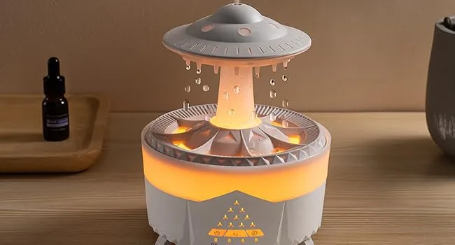 Rain Cloud Humidifier Oil Diffuser Water drip Aromatherapy Oil Diffuser & Zen Raining Cloud Night Light & Rain Drop Cloud Humidifier Mushroom Diffuser Relaxing Water Drop Sound for Bedside Sleeping - Rain Cloud Humidifier