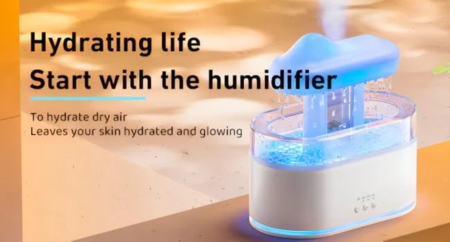 Top Spray 500ml Raindrop Diffusers Aromatherapy Essential Oil Diffuser Micro Humidifier Top Fill Humidifiers 7 Colors Night Light Bedside Sleeping Relaxing Mood (ZenDrops Relax Diffusers) - 3 In 1 Humidifier, Diffuser