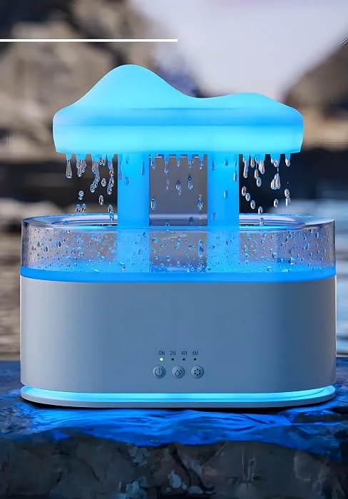 Top Spray 500ml Raindrop Diffusers Aromatherapy Essential Oil Diffuser Micro Humidifier Top Fill Humidifiers 7 Colors Night Light Bedside Sleeping Relaxing Mood (ZenDrops Relax Diffusers) - raindrop cloud humidifier