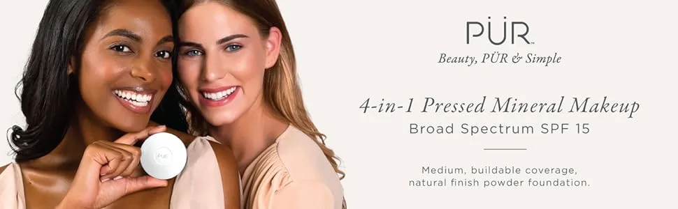 PR 4-in-1 Pressed Mineral Makeup SPF 15 Powder Foundation with Concealer & Finishing Powder- Medium to Full Coverage Foundation- Mineral-Based Powder- Cruelty-Free & Vegan Friendly Light - powder foundation pressed powder compact powder mineral powder mineral powder foundation face powder