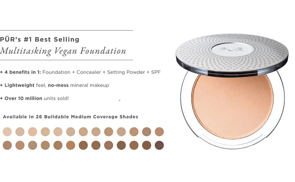 PR 4-in-1 Pressed Mineral Makeup SPF 15 Powder Foundation with Concealer & Finishing Powder- Medium to Full Coverage Foundation- Mineral-Based Powder- Cruelty-Free & Vegan Friendly Light - powder foundation pressed powder compact powder mineral powder mineral powder foundation face powder