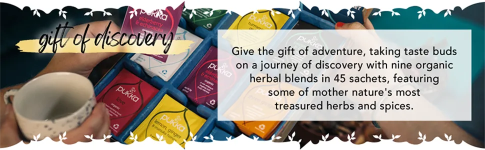 Pukka Herbal Tea Sampler, Organic Tea, Eco-friendly, Self Care Gift Box, 45 Tea Bags, 9 Flavors - Module 4