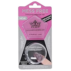 PUEEN 35mm HD Chunky Transparent Soft Stamper and Scraper Set - Nail Art - Stamping Tools - CLEAR - BH000706 - product information 2