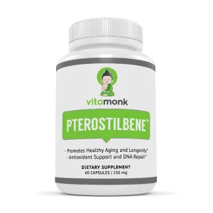 Pterostilbene 150mg Capsules by VitaMonk - No Artificial Fillers - Soy Free Trans-Pterostilbene Supplement which Promotes Healthy Aging and Longevity - 60 Veggie-Caps - Improved Resveratrol - Ptero 150