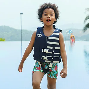 PROTAURI Kids Swim Aid Training Float Vest Learn to Swim for Tollders Navy S(1-3Years) - kids life vest