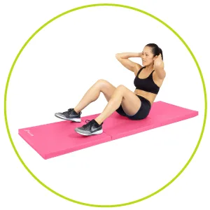 ProsourceFit Tri-Fold Folding Thick Exercise Mat 6x2 with Carrying Handles for Tumbling, MMA, Martial Arts, Gymnastics, Stretching, Core Workouts Black - equipment extra large puzzle triple judo grappling