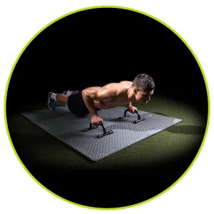 ProsourceFit Puzzle Exercise Mat , EVA Foam Interlocking Tiles Protective Flooring for Gym Equipment and Cushion for Workouts Black 1/2" Thick 24 Square Feet - 10 feet gym crossfit weightlifting