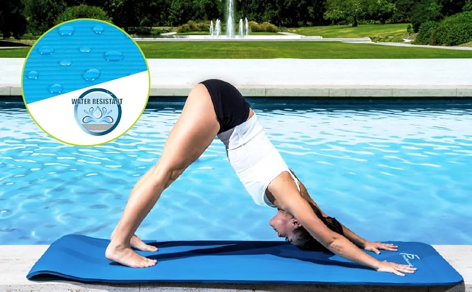 ProsourceFit Extra Thick Yoga Pilates Exercise mat Blue 1/2" - foam mat yoga mat stability soft cousin