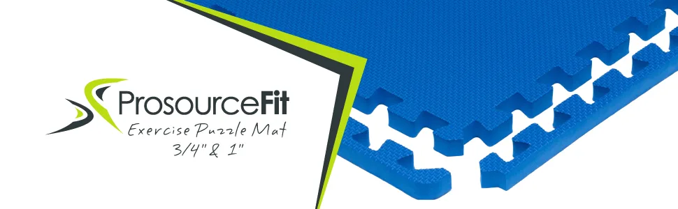 Prosource Fit Extra Thick Puzzle Exercise Mat 3/4" or 1, EVA Foam Interlocking Tiles for Protective, Cushioned Workout Flooring for Home and Gym Equipment Black 1" Thick 24 Square Feet - Prosource Fit Extra Thick Puzzle Exercise Mat 3/4