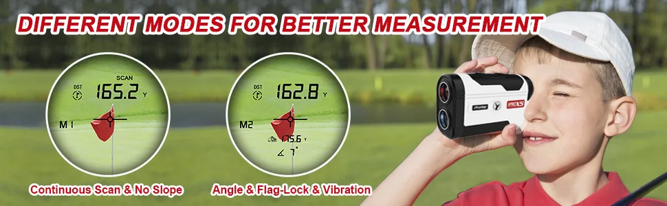 Profey Golf Rangefinder with Slope, 6X Magnification Laser Range Finder, High-Precision Flag Lock Pulse Vibration, Yards Slope ON/Off Tournament Legal Rangefinder, with Gift Box - golf rangefinder