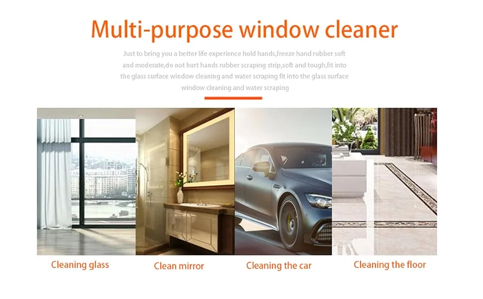 Professional Window Squeegee Cleaner, 2 in 1 Shower Squeegee with Extension Pole, 62 Telescopic Window Washing Equipment with Bendable Head, Glass Cleaning Tools for Indoor/Outdoor High Window - product information 10