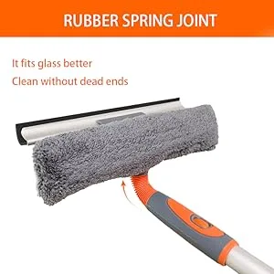 Professional Window Squeegee Cleaner, 2 in 1 Shower Squeegee with Extension Pole, 62 Telescopic Window Washing Equipment with Bendable Head, Glass Cleaning Tools for Indoor/Outdoor High Window - product information 2