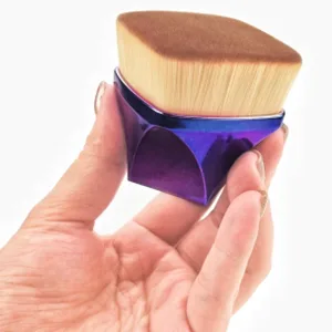 Professional Foundation Brush for Face, Synthetic Flat Top Kabuki Makeup Brushes Liquid Blending Mineral Powder Buffing Stippling Shimmer Bronzer Makeup Tools, Gradient Blue / Purple - New foundation brush