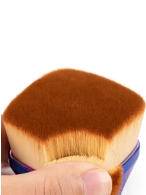 Professional Foundation Brush for Face, Synthetic Flat Top Kabuki Makeup Brushes Liquid Blending Mineral Powder Buffing Stippling Shimmer Bronzer Makeup Tools, Gradient Blue / Purple - Wide, flat top design