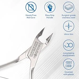 Professional Cuticle Cutter & Pusher Trimmer Manicure Tools with Double Spring Perfect Nail Care Tool for Manicure & Pedicure Beauty at Home/Spa/Saloon (Silver) - product information 5