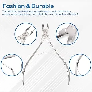 Professional Cuticle Cutter & Pusher Trimmer Manicure Tools with Double Spring Perfect Nail Care Tool for Manicure & Pedicure Beauty at Home/Spa/Saloon (Silver) - product information 6