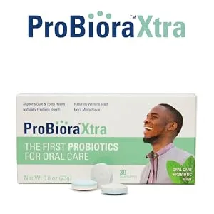 ProBiora Health Professional Strength Good Bacteria Teeth & Gums | Fresher Breath - 1.79 Oz. - 90 Count - ProBioraXtra