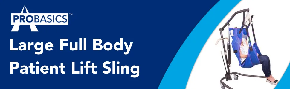 ProBasics Full Body Patient Lift Sling - Four Point Mesh Sling for Patient Transfers - Supports up to 450 lbs. - Large - large patient lift sling