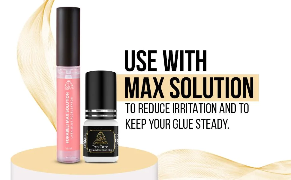 Pro Care Strong Eyelash Extension Glue - Forabeli 5ml / 1-2 Sec Drying time/Retention 8 Weeks/Procare Black Lash Adhesive/Professional Use Only - Use with Max Solution
