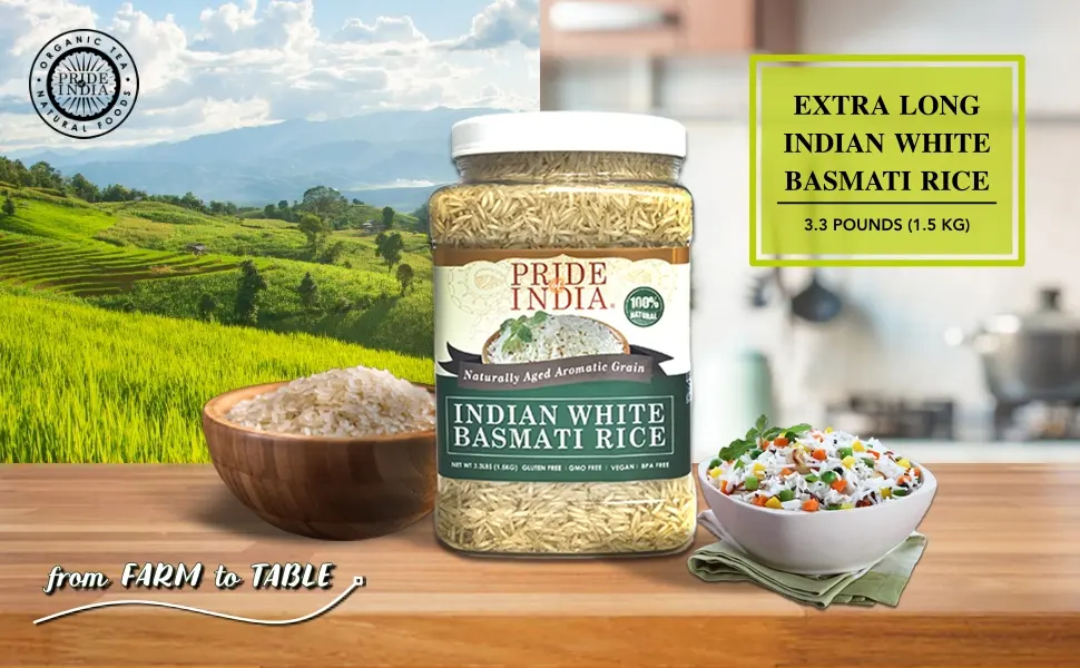Pride Of India - Extra Long Indian Basmati Rice, 3.3 Lbs - Header