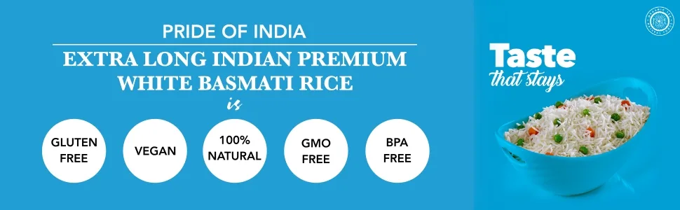 Pride Of India - Extra Long Indian Basmati Rice - Naturally Aged Aromatic Grain, 1.5 Pound Jar - product information 2