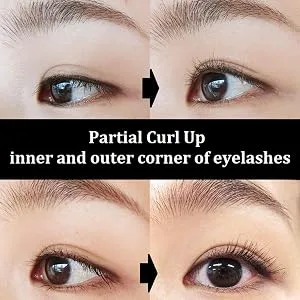 Preo Prima Shogyo Japanese Partial Eyelash Curler, Inner Corner/Outer Corner Precision Lash Curl Up Tool, Made in Japan (Included 6 Replacement Rubber) C-2000 - prima