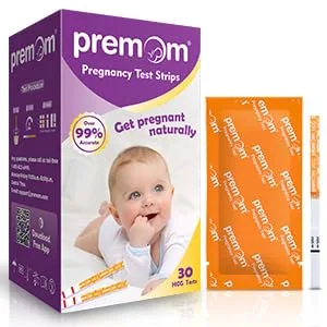 Premom Pregnancy Test Strips -30-Pack Individually Wrapped Pregnancy Test Kit- Over 99% Accurate and Powered by Premom Ovulation Predictor iOS and Android APP 30 Count (Pack of 1) - 30 HCG