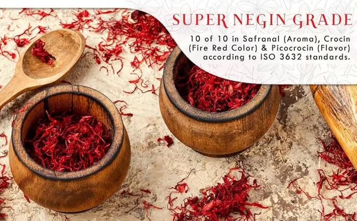 Premium Saffron Threads, Pure All Red Saffron Spice | Super Negin Grade | For Culinary Use Such as Tea, Paella, Golden Milk, Rice, & Risotto (2 Grams) - saffron thread food grade tin glass vial kashmiri kesar gram 2 5 10 ounce kg cut coupe spanish mehr