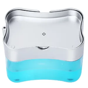 Premium Quality Dish Soap Dispenser - Countertop Kitchen Soap Dispenser, Sink Dish Washing Soap Dispenser 13 Ounces (Sponge Included) Silver - soap dispenser
