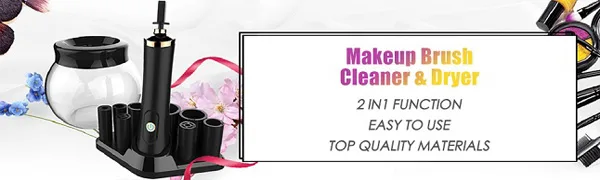 Premium Makeup Brush Cleaner Dryer Super-Fast Electric Brush Cleaner Machine Automatic Brush Cleaner Spinner Makeup Brush Tools (Black) - 2 in 1 makeup brush cleaner