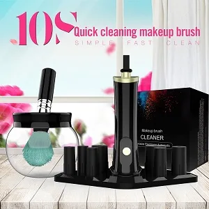 Premium Makeup Brush Cleaner Dryer Super-Fast Electric Brush Cleaner Machine Automatic Brush Cleaner Spinner Makeup Brush Tools (Black) - cleaning makeup brush