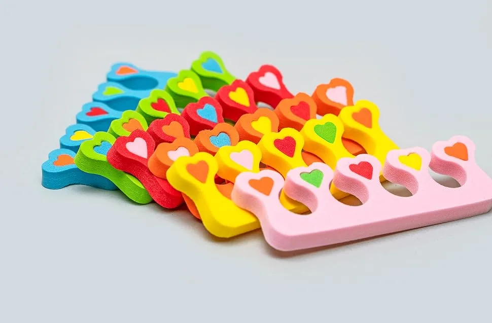 Premium Colorful Heart Toe Separators - Cute Design for Kids - Super Soft, Durable 24 Pieces ZMOI - toe separator