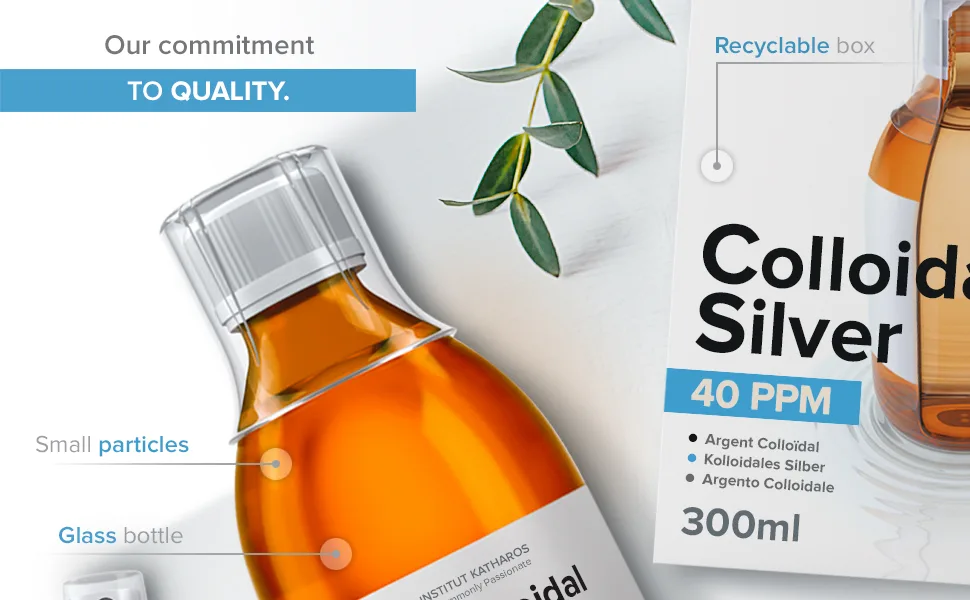 Premium Colloidal Silver 40ppm 10 fl oz  Optimal Concentration Formula, Smaller Particles, Better Results  Laboratory Certified  Liquid Silver Made in EU  Free Spray Bottle to Fill & Ebook - Colloidal silver liquids 40 PPM