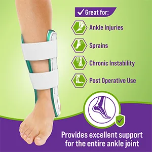Premium Air Stirrup Ankle Brace Stabilizer With Air & Gel Cold Therapy - One Size Fits All 1 Pack - product information 7