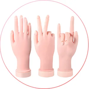Practice Hand Nail Design Training Hand Flexible Fake Hand with 500 Pieces Fake Nails Acrylic False Fingernails and 25 Sheets Double Sided Adhesive Tabs for Manicure Practice Tool (Transparent Nails) - product information 3