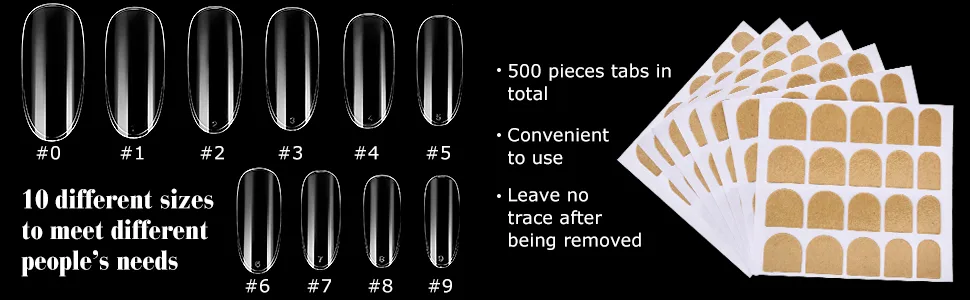 Practice Hand Nail Design Training Hand Flexible Fake Hand with 500 Pieces Fake Nails Acrylic False Fingernails and 25 Sheets Double Sided Adhesive Tabs for Manicure Practice Tool (Transparent Nails) - product information 6