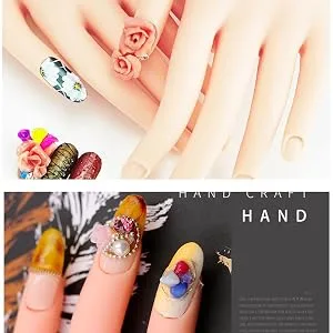Practice Hand for Acrylic Nail, Fake Hand for Nails Practice, Flexible Movable Fake Hand Manicure Practice Tool, Nail Art Training Practice  - product information 7