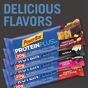 PowerBar Protein Plus Bar, Vanilla, 2.11 Ounce (15 Bars) - chocolate peanut butter, vanilla, cookies
