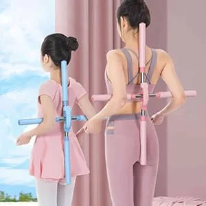 Posture Corrector,yoga sticks stretching tool,yoga sticks for posture, retractable design for adult and child Back Brace Posture Corrector (Pink) - Posture Corrector,yoga sticks stretching tool