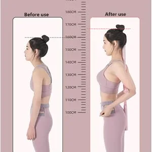 Posture Corrector,yoga sticks stretching tool,yoga sticks for posture, retractable design for adult and child Back Brace Posture Corrector (Pink) - Use effect