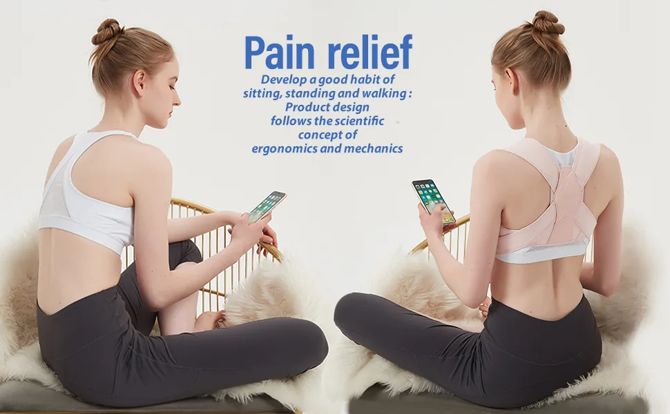 Posture Corrector for Women and Men, Vicorrect Adjustable Upper Back Brace for Clavicle Support and Providing Pain Relief from Neck, Shoulder, and Upper Back S-M (25"-35") Small/Medium - posture