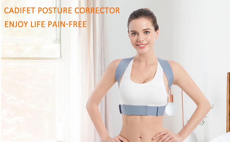 Posture Corrector for Women and Men, Upper Back Brace Straightener Posture Corrector for Clavicle Chest Support Grey Medium - posture corrector