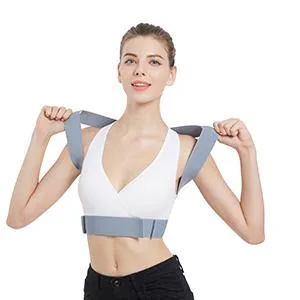 Posture Corrector for Women and Men, Upper Back Brace Straightener Posture Corrector for Clavicle Chest Support Grey Medium - posture corrector
