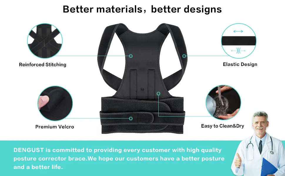 Posture Corrector for Women and Men, Adjustable Breathable Back Straightener, Upper Back Brace for Clavicle Support and Providing Pain Relief from Neck, Back & Shoulder Pink M Pink Medium - Posture Corrector